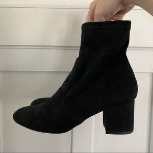 Black suede sock boots